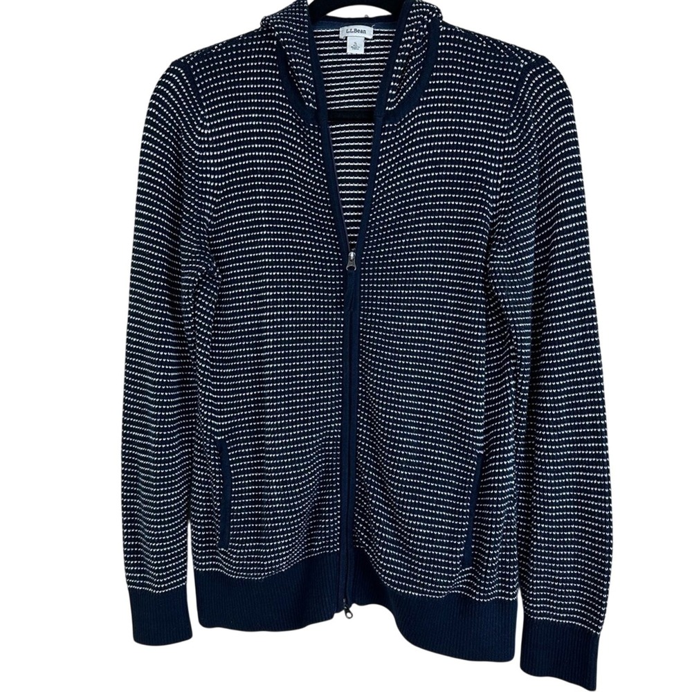L.L.Bean Cashmere Blend Knit Zip-Up Sweater Jacket Women's Small Preppy Gilmore